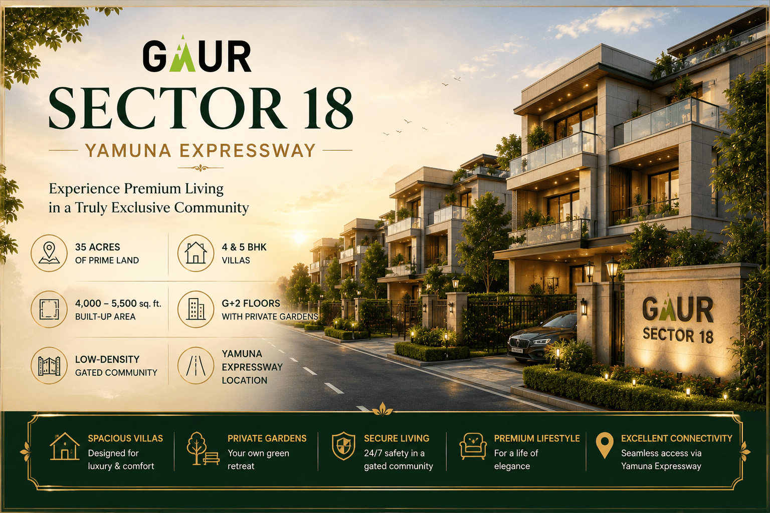 Gaur Sector 18 Yamuna Expressway Greater Noida - Upcoming Ultra-Luxury Villas